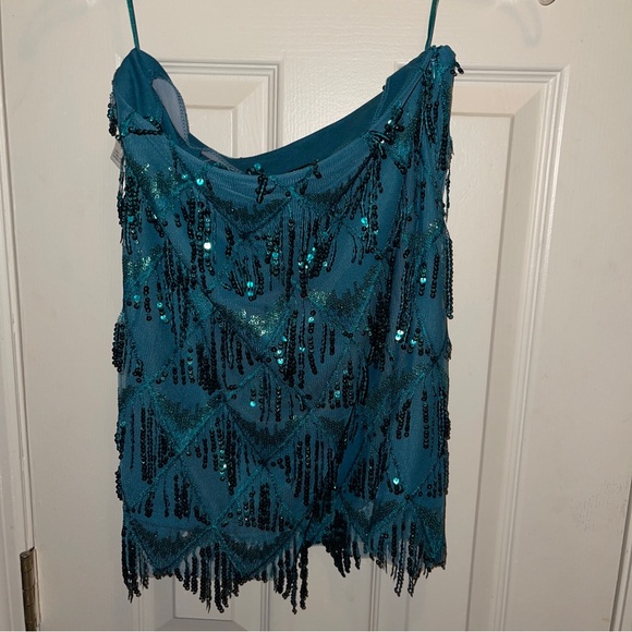 Sincerely Jules Taylor Swift 1989 Era Teal Sequin Fringe Set Size Medium NWT - Picture 8 of 8